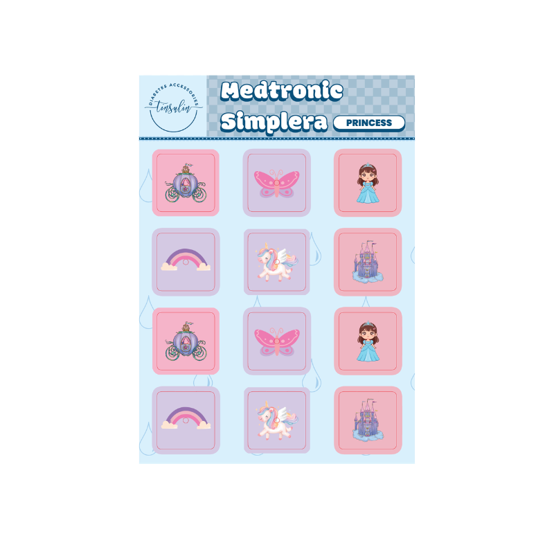 Autocollants de capteur Medtronic Simplera – Princesse (12 autocollants)