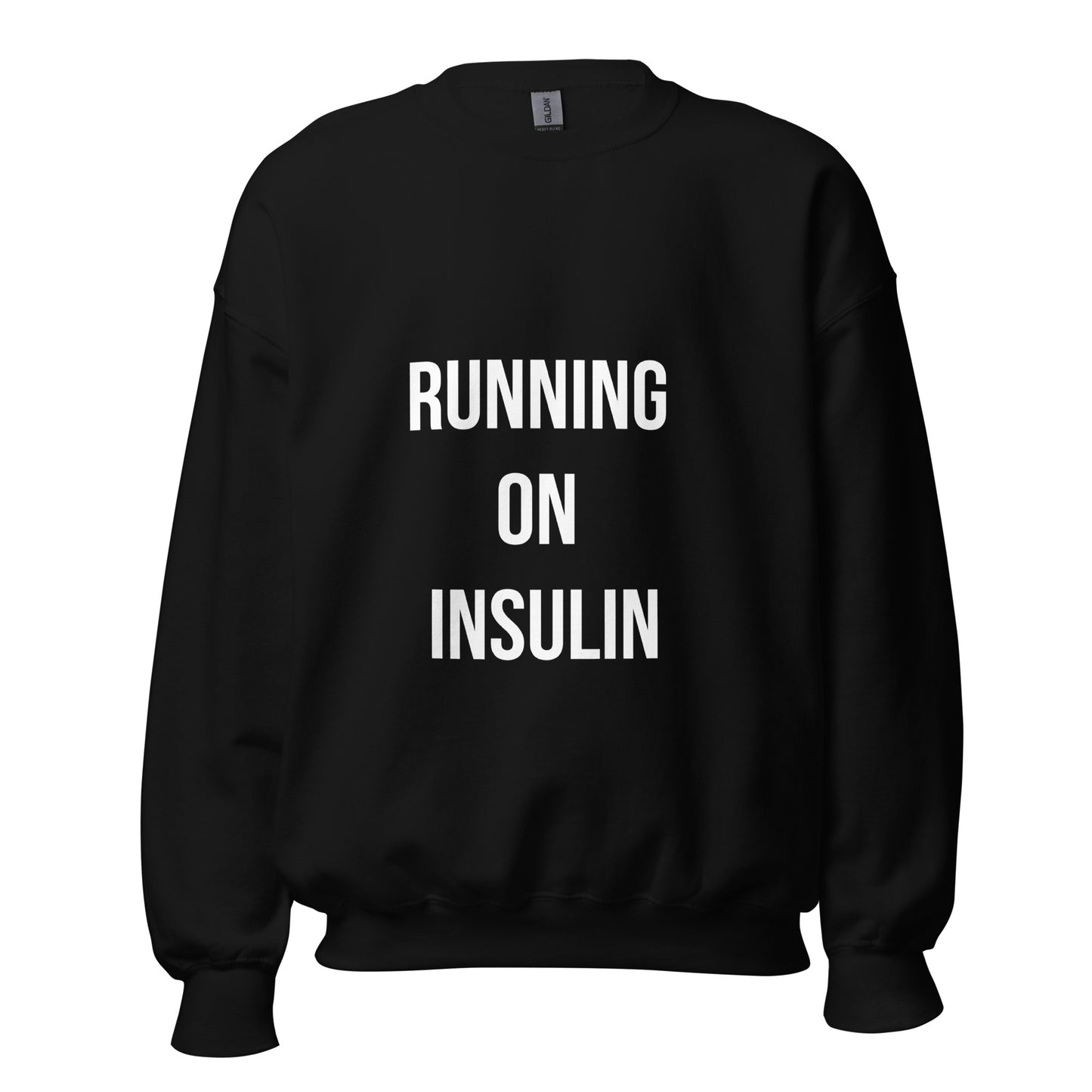 pull noir unisexe 'running on insulin'