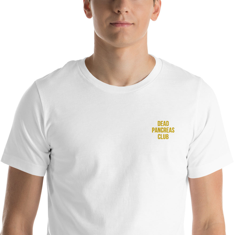 t-shirt blanc unisexe 'dead pancreas club'