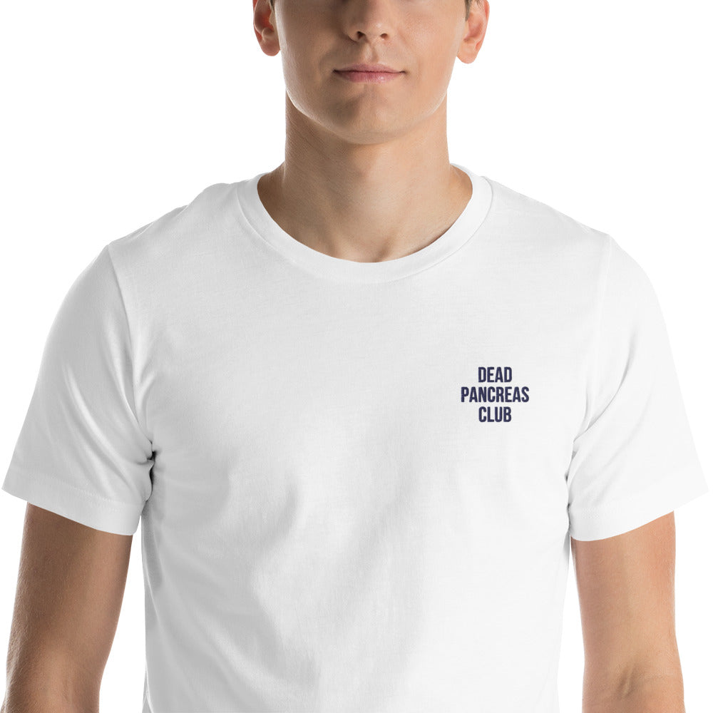t-shirt blanc unisexe 'dead pancreas club'