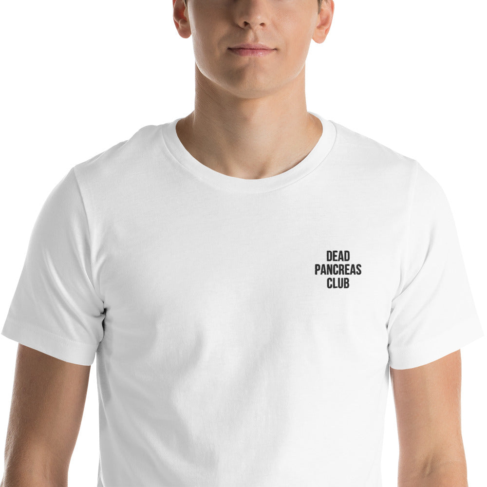 t-shirt blanc unisexe 'dead pancreas club'