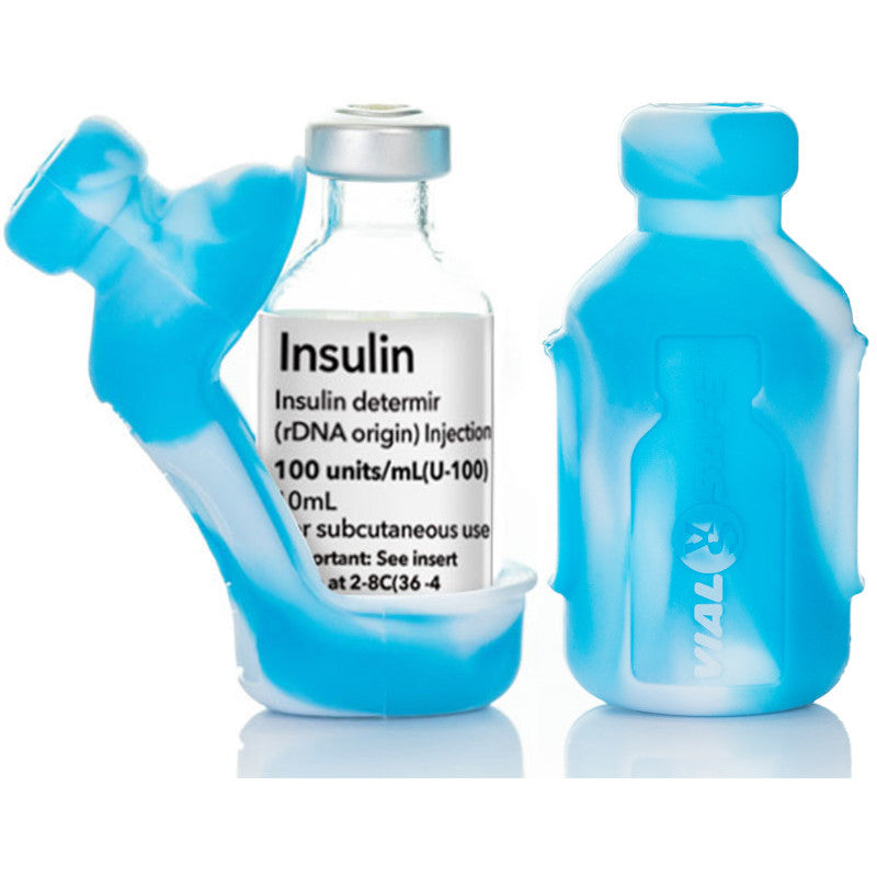 tinsulin set van 2 silicone insulineflaconbeschermers 10ml tie dye lichtblauw