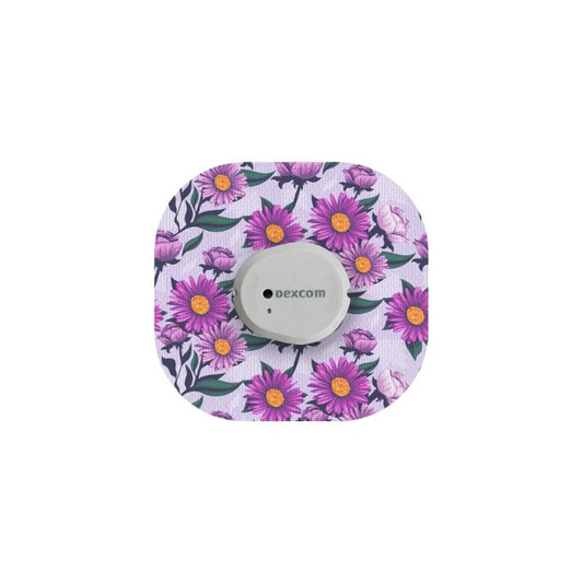 Patch/ruban adhésif de réparation pour capteur Dexcom G7 / ONE+ lilas marguerites