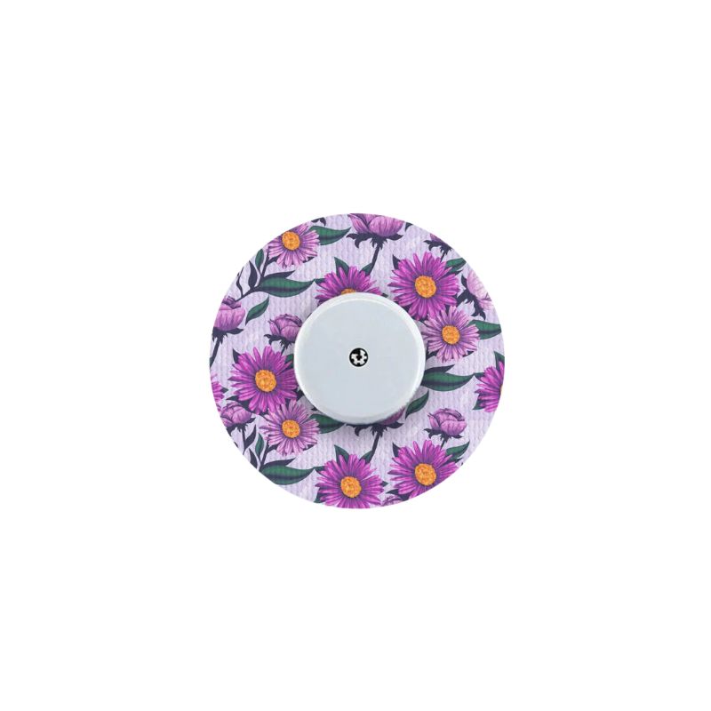 Patch/ruban adhésif de réparation pour capteur Freestyle Libre 2 (plus) à motifs de marguerites lilas
