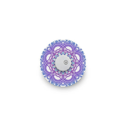 Patch adhésif/bande de fixation blue mandala pour Freestyle Libre 3 (Plus), Instinct & sets de perfusion