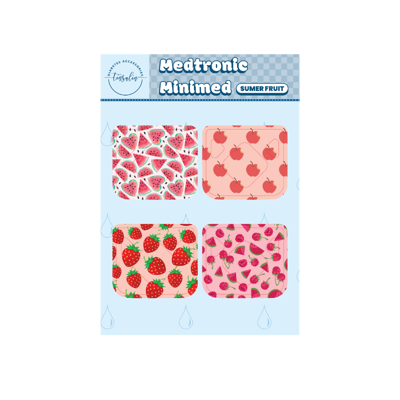 Autocollants de capteur Medtronic Minimed – Fruits d'été (4 autocollants)