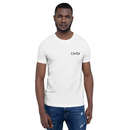 t-shirt blanc unisexe 'Je suis plus grand que mes hauts et mes bas'